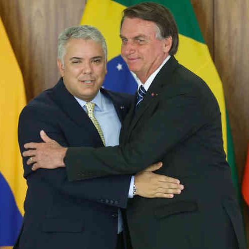 O presidente da Colômbia, Iván Duque, se reuniu com Jair Bolsonaro, no Palácio do Planalto. Foto: Antonio Cruz/ Agência Brasil