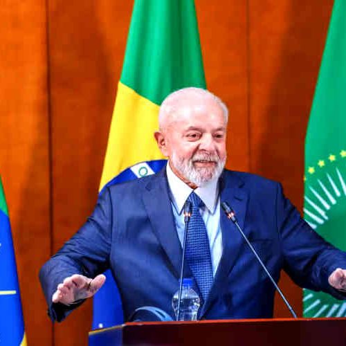 Presidente Lula em coletiva de imprensa em Adis Abeba, na Etiópia. Foto: Ricardo Stuckert
